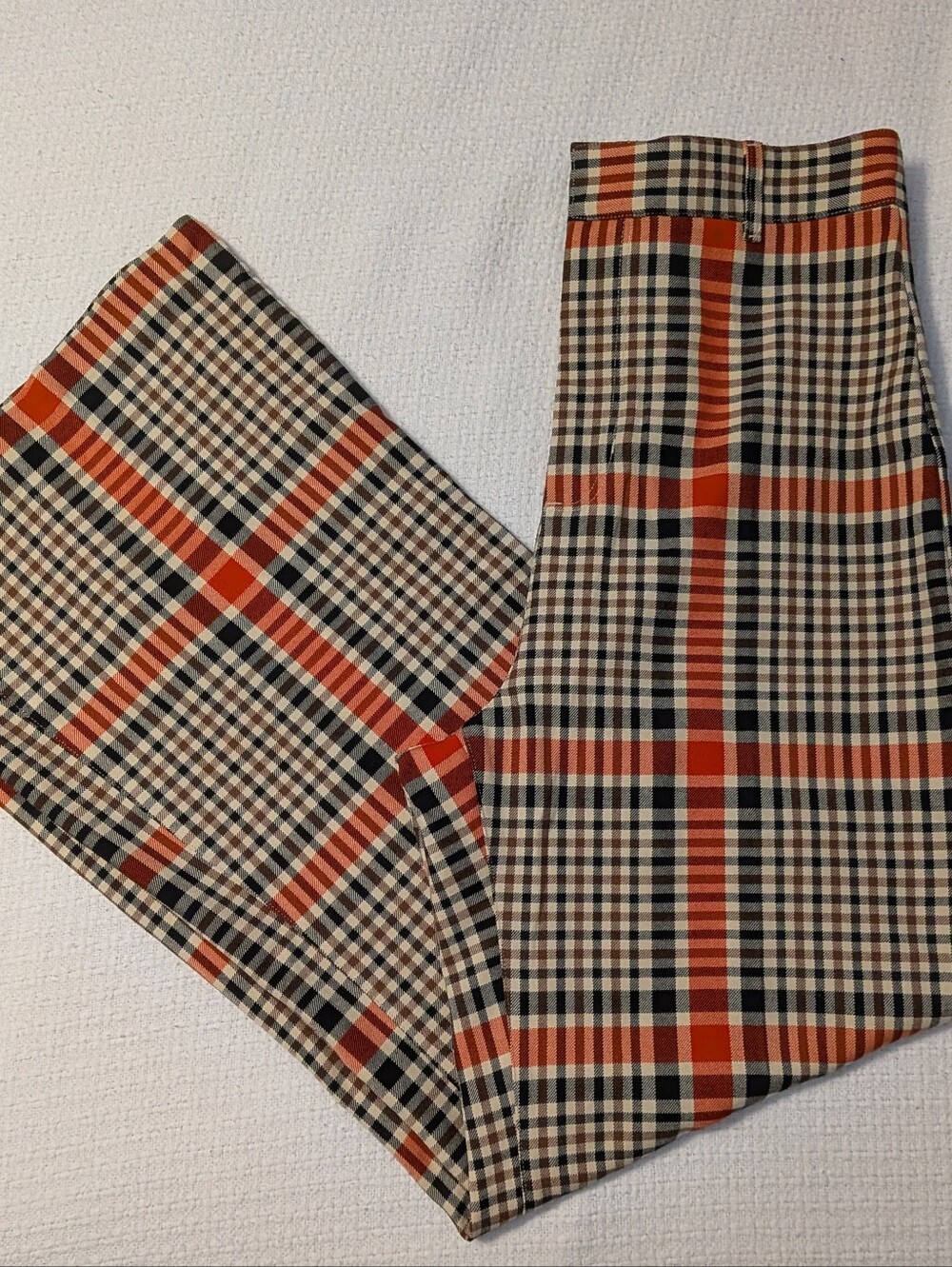 Free People Plaid Wide-Leg Trousers in Red & Cream - Picture 5 of 13